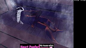 in the sauna, 'let's have sex now' says the cartoon character