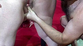 italian mistress sottomette il servo, licking his cock and giving a slutty blowjob