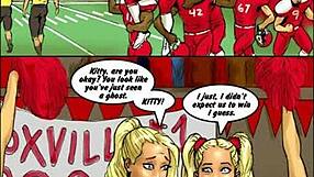 Two Hot Blondes in Cartoon Action with Big Black Cock