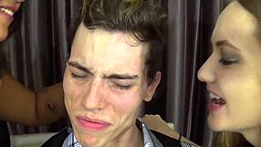 facelicking a male snack with saliva and tongue in vore fetish