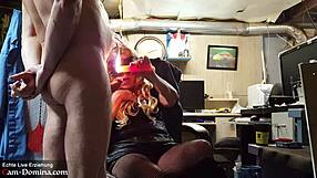 Blonde Mistress Dominates Slave With Cumshot