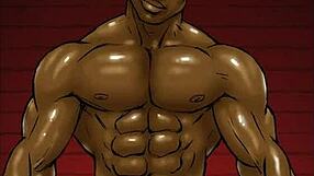 Two Hot Blondes in Cartoon Action with Big Black Cock