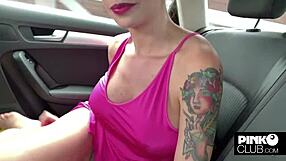 Malena fucks Christian in car, dressing room, anal POV?