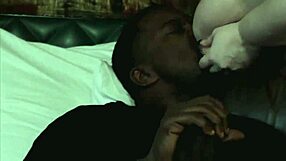 Busty MILF mounts monster black cock eagerly.