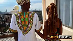 Amateur African Lesbians Esther and Seryo Test a New Buttplug in Hot Action