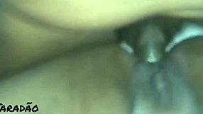 Preta riding my rod in sexy lingerie, swallowing every drop! Loving that hairy vibe and big ass!