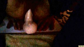 Sissy whore rides thick dildo passionately