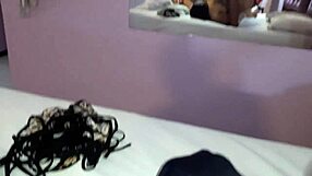 Sexy black amateur gives big ass for anal massage and blowjob before cumming on monster cock