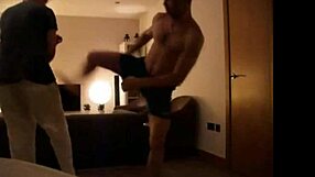 I enjoy gay foot kickboxing with friends in the ring