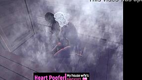 in the sauna, 'let's have sex now' says the cartoon character