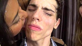 facelicking a male snack with saliva and tongue in vore fetish
