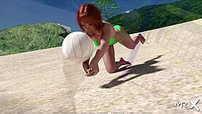 Learn beach volleyball experiencing hentai on this game