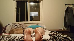 i got cum on my feet from that big black cock during the massage bukkake