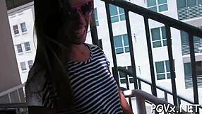 I’m obsessed with this cute teen giving a rough POV blowjob!