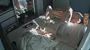 Sexy blonde Frina stripped and fucked hard in bed