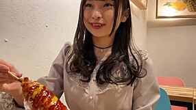 A young Japanese girl enjoys casual conversations and fun times