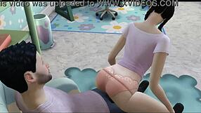 Little Niece Bored with Toys Wants Uncle's Hard Cock for Horse Ride