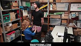 Hot MILF Krissy Lynn dominates young thief intensely