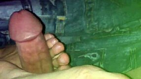 beautiful wife with cute feet gives an amazing footjob to her husband