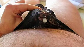 Cum in Black Panties in Hotel Room