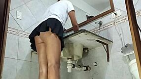 Emotional anal fuck with college student in bathroom