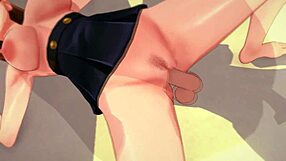 i moan while masturbating my pussy to orgasm, big tits and cumshot in this sexy hentai hardcore with kugisaki nobara