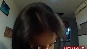 Thai ladyboy anitta intensely sucks dick with big tits