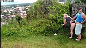 Park camera catches blonde slut bent over for doggystyle in public.