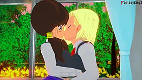Android 18 and Videl in lesbian fantasy action from Dragon Ball Zex