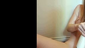 cute redhead teen 18+ whimpers as she cums hard from wand vibrator masturbation