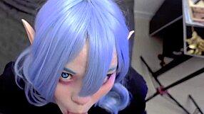 hey, goth elf furiyssh gives curvy blowjob with cum in mouth