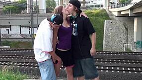 Young Blonde Teen In Public Street Sex Orgy! Gangbang And Pussy Action!