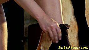 european babe gets assfucked hard in threesome!