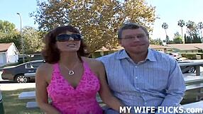 watch a real man fuck my pussy as the old slave husband looks on