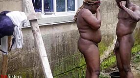 Evening outdoor sex with monster cock