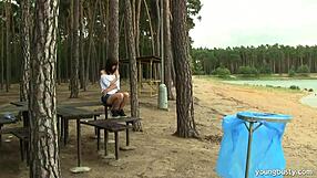 Busty Teen 18+ Rita Masturbates Outdoors