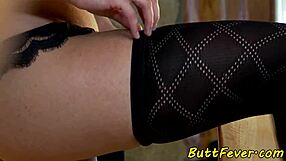 european babe gets assfucked hard in threesome!