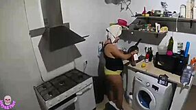 Naughty wife fucks technician without panties.