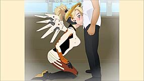 overwatch mercy hentai deepthroat scene