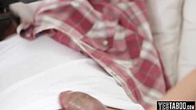 Gina Valentina Helps Stepdad with Rough Blowjob