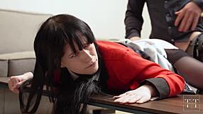 Bold Yumeko Jabami suffers through weak and extreme pleasure on the desk