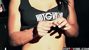 Eurobabe masturbates with sex toys in bathroom