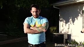 Tattooed Emo Receives Facial Cumshot.