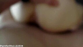 suggestive encounter with neighbor's wife featuring round ass and huge cumshot from pov