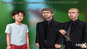 Summertime Saga: Chubby girl masturbates with headphones on