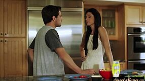 Wow! Stunning Stepmom Gets Bent Over and Screwed Hard in Kitchen!