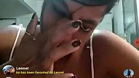 Brazilian bbw teases with big tits on webcam in fat show.