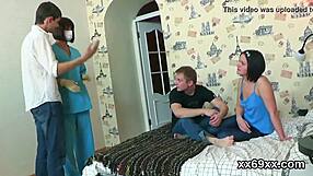 physician checks virgin teen's hymen before group banging