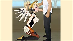 overwatch mercy hentai deepthroat scene
