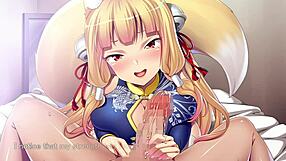 Intense ejaculation play with fox girl in hentai game